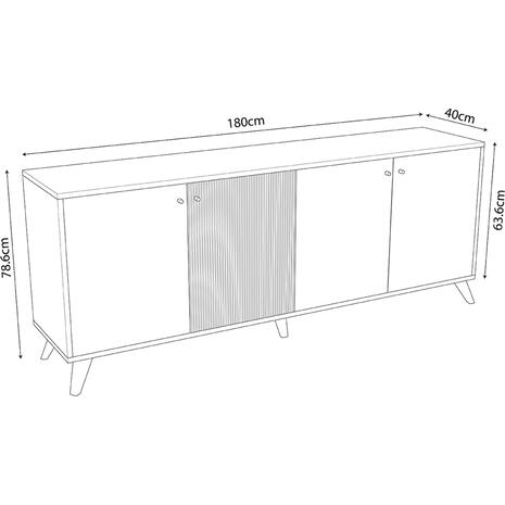 ΜΠΟΥΦΕΣ ΜΕΛΑΜΙΝΗΣ KRUDEN HM9446.11 ΜΑΥΡΟ-ΦΥΣΙΚΟ 180x40x78.6Υεκ.