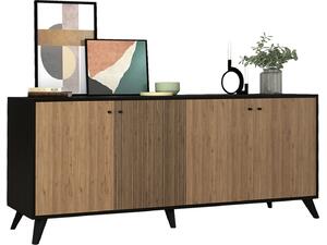ΜΠΟΥΦΕΣ ΜΕΛΑΜΙΝΗΣ KRUDEN HM9446.11 ΜΑΥΡΟ-ΦΥΣΙΚΟ 180x40x78.6Υεκ.