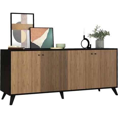 ΜΠΟΥΦΕΣ ΜΕΛΑΜΙΝΗΣ KRUDEN HM9446.11 ΜΑΥΡΟ-ΦΥΣΙΚΟ 180x40x78.6Υεκ.