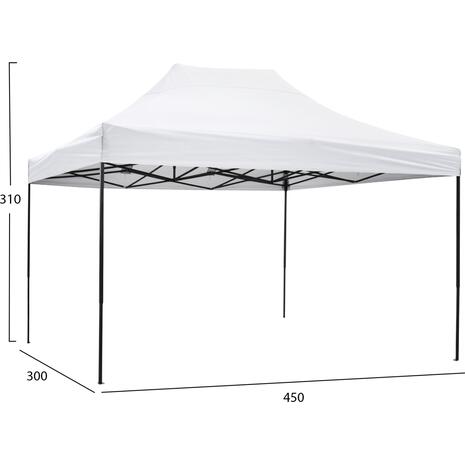 ΚΙΟΣΚΙ/GAZEBO MATTHEW HM6311 ΠΤΥΣΣΟΜΕΝΟ-ΣΚΕΛΕΤΟΣ ΜΕΤΑΛ.ΜΑΥΡΟΣ-ΛΕΥΚΟ ΥΦΑΣΜΑ 3x4,5x3,10Yμ