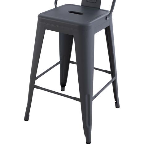 ΣΚΑΜΠΟ ΜΠΑΡ ΜΕΣΑΙΟΥ ΥΨΟΥΣ ΜΕΤΑΛΛΙΚΟ MELITA-PRO HM8574.50 ΓΚΡΙ 43x43x88Υεκ. (Γκρι)