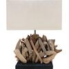 ΕΠΙΤΡΑΠΕΖΙΟ ΟΡΘΟΓΩΝΙΟ ΦΩΤΙΣΤΙΚΟ TWIGGY HM4424 DRIFTWOOD & ΛΕΥΚΟ ΚΑΠΕΛΟ 35.5x15x47Υεκ.