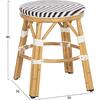 ΣΚΑΜΠΟ ΑΛΟΥΜΙΝΙΟΥ CHINO HM6285.03 BAMBOO LOOK-TEXTILENE ΛΕΥΚΟ-ΜΑΥΡΟ Φ36x46Υεκ.