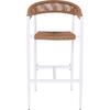 MADY Σκαμπό Bar, ALU Άσπρο, Rope Wicker Φυσικό (Ε6720,2)