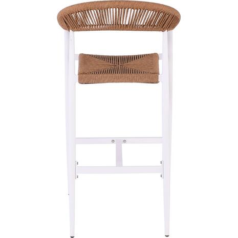 MADY Σκαμπό Bar, ALU Άσπρο, Rope Wicker Φυσικό (Ε6720,2)