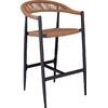 MADY Σκαμπό Bar, ALU Ανθρακί, Rope Wicker Φυσικό (Ε6720,1)