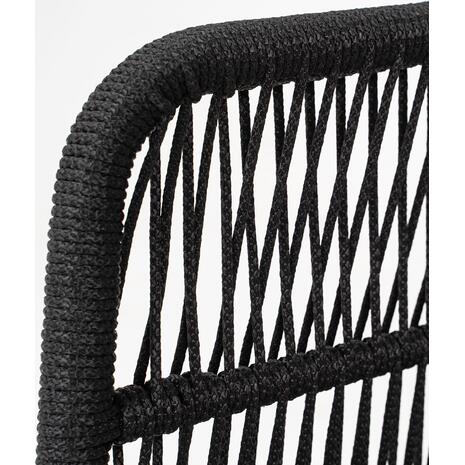 MARK Set Σαλόνι Κήπου 4 τεμαχίων Acacia Φυσικό, Rope Wicker Μαύρο, Μαξιλάρια Μπεζ (Ε2360,1)
