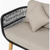 MARK Set Σαλόνι Κήπου 4 τεμαχίων Acacia Φυσικό, Rope Wicker Μαύρο, Μαξιλάρια Μπεζ (Ε2360,1)