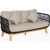 MARK Set Σαλόνι Κήπου 4 τεμαχίων Acacia Φυσικό, Rope Wicker Μαύρο, Μαξιλάρια Μπεζ (Ε2360,1)