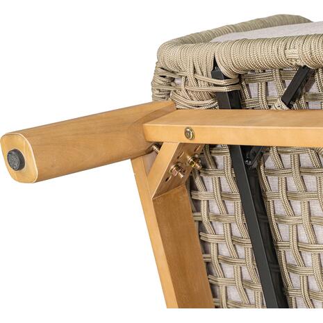 MARK Set Σαλόνι Κήπου 4τεμ, Acacia Φυσικό, Μαξιλάρια Μπεζ Rope Wicker Μπεζ (Ε2360,2)