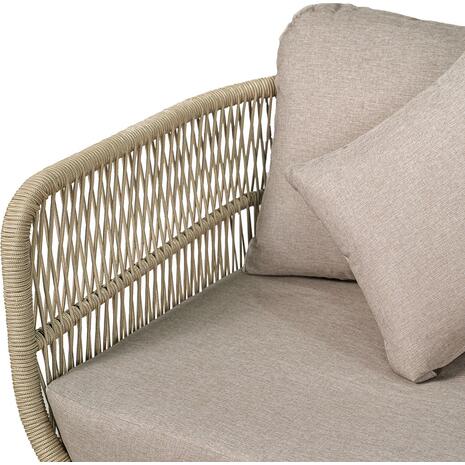 MARK Set Σαλόνι Κήπου 4τεμ, Acacia Φυσικό, Μαξιλάρια Μπεζ Rope Wicker Μπεζ (Ε2360,2)
