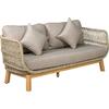 MARK Set Σαλόνι Κήπου 4τεμ, Acacia Φυσικό, Μαξιλάρια Μπεζ Rope Wicker Μπεζ (Ε2360,2)