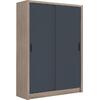 VANITY Ντουλάπα Δίφυλλη - Συρόμενη, Αποχρώσεων Sonoma Oak & Grey (Ε7354,1)