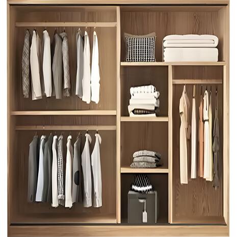 VANITY Ντουλάπα Δίφυλλη - Συρόμενη, Αποχρώσεων Sonoma Oak & Grey (Ε7354,1)