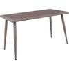 SERRANO Set Κήπου: Τραπέζι + 6 Πολυθρόνες, Μέταλλο Βαφή Sand Beige, Polywood Καρυδί (Ε6893,S)