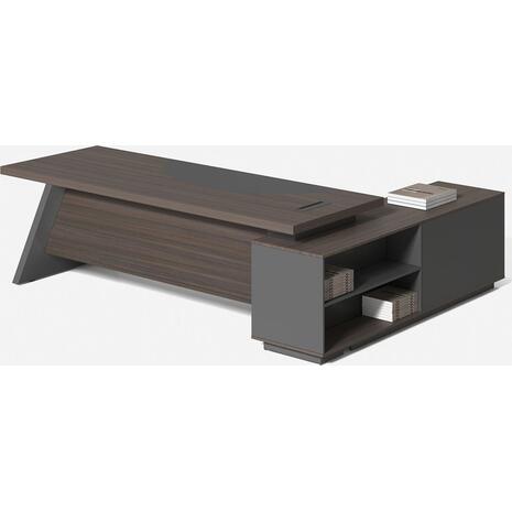 MASTER Γραφείο Αριστερή Γωνία, Απόχρωση Grey Walnut (ΕΟ925,L)
