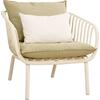 ASTRID Set Σαλόνι Κήπου 5τεμ, PP & Μέταλλο Cream, Μαξιλάρια Sandy Green (Ε322,S)