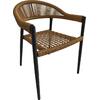 MADISON Πολυθρόνα Βεράντας- Κήπου, ALU Ανθρακί, Rope Wicker Φυσικό, Στοιβαζόμενη (Ε6724,1)