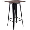 RELIX Wood Τραπέζι Bar-Pro, Μέταλλο Βαφή Μαύρο, Επιφάνεια Κ/Π Εμποτισμού Καρυδί (Ε5205,11Τ)