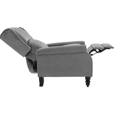 SIMPLE Relax Πολυθρόνα Μπερζέρα Σαλονιού, Καθιστικού, Ύφασμα Velure Γκρι (Ε7144,2)