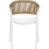 DONNA Πολυθρόνα Στοιβαζόμενη, PP-UV Άσπρο, Rope Wicker Φυσικό (Ε3150,1)