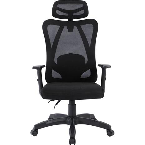 BF3750 Πολυθρόνα Γραφείου Διευθυντή, Mesh Μαύρο, Μπράτσα up-down (ΕΟ613,1)