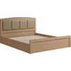 CALIBER Κρεβάτι Διπλό για Στρώμα 150x200cm, Απόχρωση Sonoma Oak, Κεφαλάρι Pu Μπεζ (Ε73861)