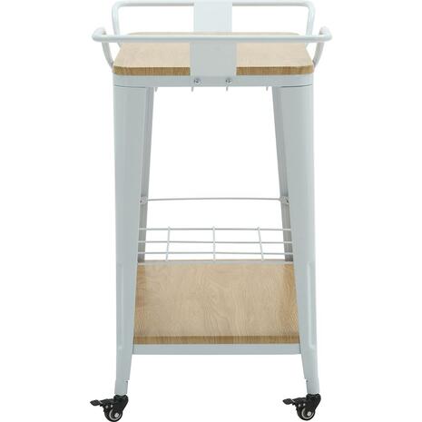 RELIX Trolley Bar-Pro Μέταλλο Βαφή Άσπρο, MDF Απόχρωση Φυσικό (Ε5211,2)