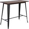 RELIX Wood Dark Oak Τραπέζι Bar-Pro, Μέταλλο Βαφή Μαύρο (Ε5212,1W)