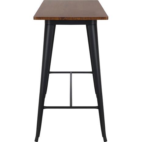 RELIX Wood Dark Oak Τραπέζι Bar-Pro, Μέταλλο Βαφή Μαύρο (Ε5212,1W)