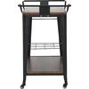RELIX Trolley Bar-Pro Μέταλλο Βαφή Μαύρο, MDF Απόχρωση Καρυδί (Ε5211,1)