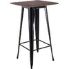 RELIX Wood Τραπέζι Bar-Pro, Μέταλλο Βαφή Μαύρο, Επιφάνεια Κ/Π Εμποτισμού Καρυδί (Ε5205,11Τ)