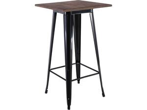 RELIX Wood Τραπέζι Bar-Pro, Μέταλλο Βαφή Μαύρο, Επιφάνεια Κ/Π Εμποτισμού Καρυδί (Ε5205,11Τ)