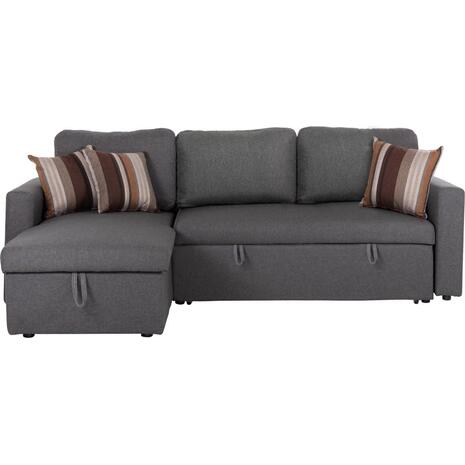 MONTREAL-W Καναπές - Κρεβάτι Γωνία Αναστρέψιμη με Χώρο Αποθήκευσης, Ύφασμα Γκρι (Ε9588,1)