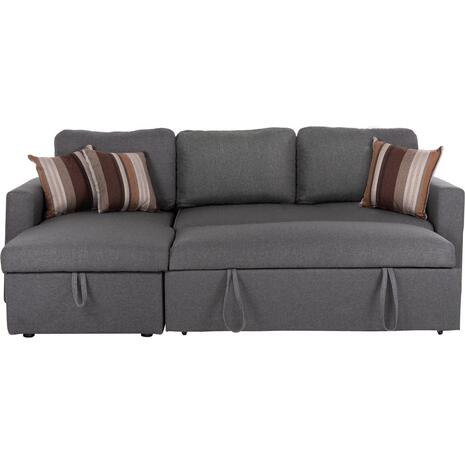 MONTREAL-W Καναπές - Κρεβάτι Γωνία Αναστρέψιμη με Χώρο Αποθήκευσης, Ύφασμα Γκρι (Ε9588,1)