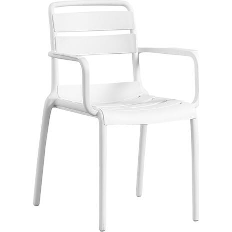 SERENATA Πολυθρόνα Στοιβαζόμενη, PP-UV Άσπρο (Ε3807,4W)