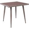 SERRANO Set Κήπου: Τραπέζι + 4 Πολυθρόνες, Μέταλλο Βαφή Sand Beige, Polywood Καρυδί (Ε6890,S)