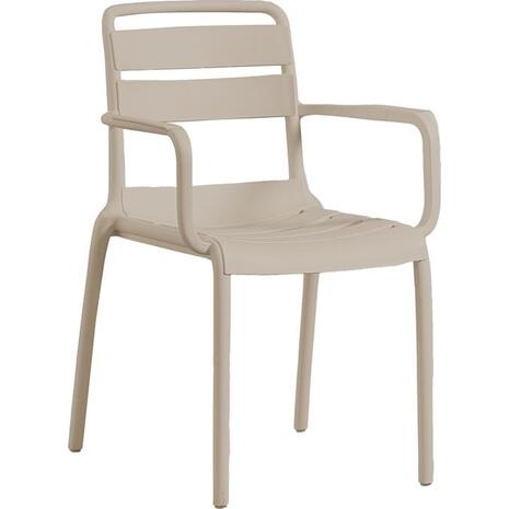 SERENATA Πολυθρόνα Στοιβαζόμενη, PP-UV Cappuccino (Ε3807,2W)