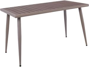 SERRANO Τραπέζι Κήπου-Βεράντας Μέταλλο Βαφή Sand Beige, Επιφάνεια Polywood Καρυδί (Ε6893,1)