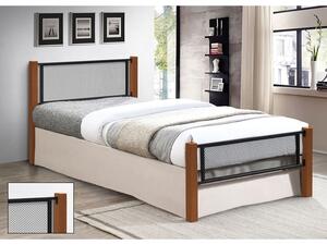 ΝΕΤ Κρεβάτι Μονό για Στρώμα 90x190cm, Μέταλλο Βαφή Μαύρο, Ξύλο Καρυδί (Ε8048)