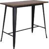RELIX Wood Dark Oak Τραπέζι Bar-Pro, Μέταλλο Βαφή Μαύρο (Ε5212,1W)