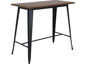 RELIX Wood Dark Oak Τραπέζι Bar-Pro, Μέταλλο Βαφή Μαύρο (Ε5212,1W)