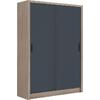 VANITY Ντουλάπα Δίφυλλη - Συρόμενη, Αποχρώσεων Sonoma Oak & Grey (Ε7354,1)