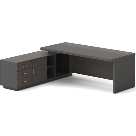 VIP Γραφείο Αριστερή Γωνία, Απόχρωση Grey Walnut (ΕΟ929,L)