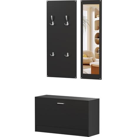 ΣΕΤ ΕΙΣΟΔΟΥ ΜΕ ΚΑΘΡΕΠΤΗ VERN HM2476.02 ΜΕΛΑΜΙΝΗ ΣΕ WENGE 80x27x175Υεκ