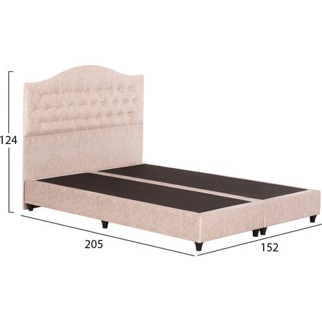 ΚΡΕΒΑΤΙ MALENA HM638.22 ΜΠΕΖ ΥΦΑΣΜΑ Τ. NUBUCK ΓΙΑ ΣΤΡΩΜΑ 150x200εκ.