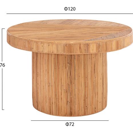ΤΡΑΠΕΖΙ ΤΡΑΠΕΖΑΡΙΑΣ GATSBY HM9884 ΦΥΣΙΚΟ RATTAN ΣΕ ΦΥΣΙΚΟ ΧΡΩΜΑ Φ120x76Υεκ.