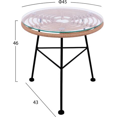 ΣΕΤ ΕΞΩΤΕΡΙΚΟΥ ΧΩΡΟΥ 3ΤΜΧ ALLEGRA HM10335 ΜΠΕΖ WICKER-ΜΕΤΑΛΛΟ