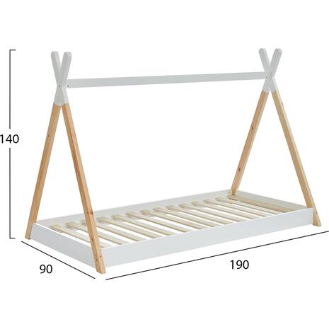ΚΡΕΒΑΤΙ ΠΑΙΔΙΚΟ MUNK HM699.03 τ.MONTESSORI ΞΥΛΟ ΠΕΥΚΟΥ ΦΥΣΙΚΟ-ΛΕΥΚΟ- 190x90εκ