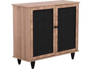 ΠΑΠΟΥΤΣΟΘΗΚΗ ΞΥΛΙΝΗ MCKENNA HM2266.02 ΣΕ ΧΡΩΜΑ SONAMA-ΜΑΥΡΟ 77x30x69Υεκ.